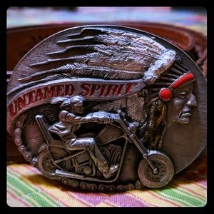 Siskiyo Untamed Spirit Belt Buckle Leather Belt